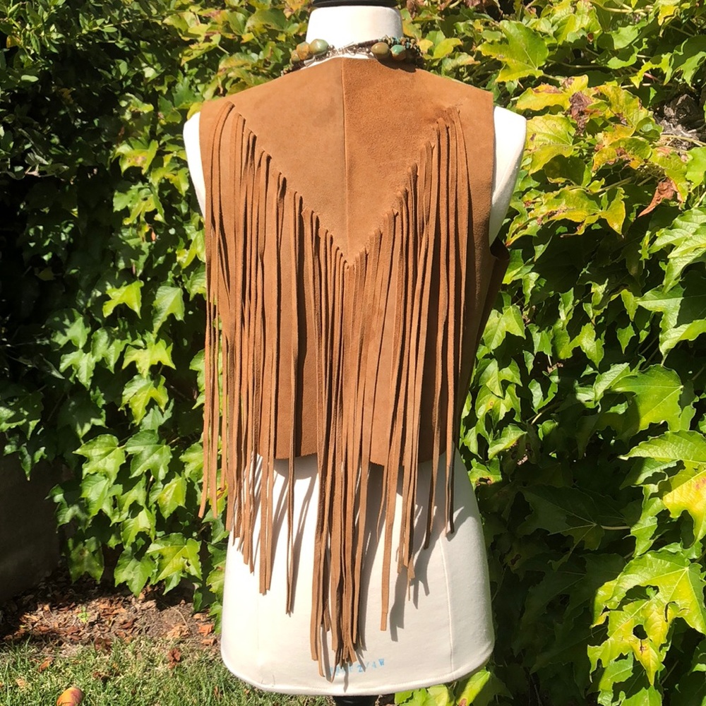 Vintage Suede Fringe Vest - Picture 2 of 5